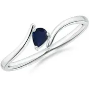 Bypass Pear-Shaped Blue Sapphire Ring