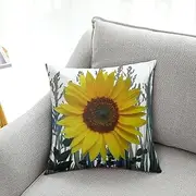 Cushion covers Cushion Covers 40cm x 40cm Beige Red Stripe Cushion Covers Invisible Zipper Sofa Cushions Outdoor Cushions Garden Cushions Decorative Pillows Square Pillow Case(Blue Yellow Flowers,(45x