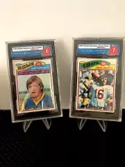 1977 TOPPS FOOTBALL CELLO PACK SMC 6 EX-MT JACK YOUNGBLOOD-LARRY CSONKA #1162