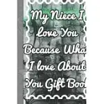 MY NIECE I LOVE YOU BECAUSE WHAT I LOVE ABOUT YOU GIFT BOOK: ORGANIZER/LOG BOOK/NOTEBOOK FOR PASSWORDS AND SHIT/GIFT FOR FRIENDS/COWORKERS/SENIORS/MOM