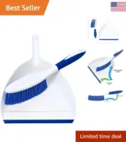 Handheld Broom & Dust Pan Kit - Effective Clean Up - Compact Storage - 2 Pieces