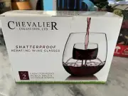 *FREE SHIPPING* Chevalier Collection Stemless Aerating Wine Glasses - Set of 2
