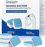 Qneiaym 24 Pack Washing Machine Cleaner Tablets - Deep Clean, Fresh Scent, Compatible with All Washers (Incl. HE & Front Load)