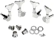 NULYLU 4pc Silver Bass Tuning Pegs 2 Left 2 Right Zinc Alloy Replacement Tuners for Bass Machines