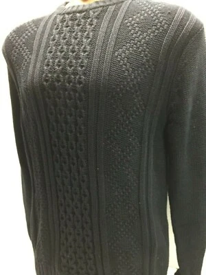 Chaps Black Men’s Medium Pullover Sweater Top NWT Ribbed