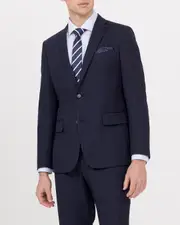 Wool Blend Check Suit Jacket