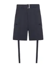 Sacai Matte Belted Taffeta Shorts 1,2 Black