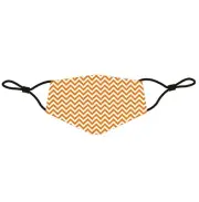 HEADSKINZ - REUSABLE COTTON FACE MASK with PM2.5 CARBON FILTER - ZIG ZAG ORANGE