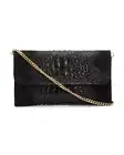 HOUSE OF HARLOW Italy Leather Crocod Chain Strap Wristlet Crossbody Bag