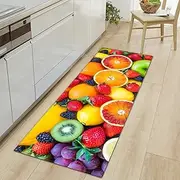MYPALL Anti Fatigue Kitchen Mat Colourful Fruits Non-Slip Kitchen Mats and Rugs Runner Set Rubber Backing Durable Floor Mat Doormat Machine Washable 60 x 180cm