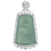 Natural Grade A Jadeite Jade Blue Water 925 Pendant Necklace Certificate