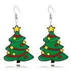 Unique Retro Handmade Christmas Wooden Earrings Lightweight Wood Santa Claus Sno