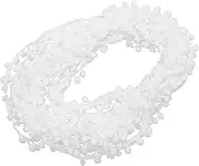 Homoyoyo Pom Pom Ball Fringe Trim Yards White Lightweight DIY Sewing Accessory for Clothing Tablecloths Craft Decoration for Weddings Parties Birthdays Valentine Day