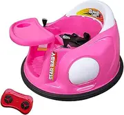KIDBOT 12V Electric Kids Ride on Bumper Car, RC Race Vehicle Ride On Toy LED Lights 360 Degree, Toddlers Dining Tray Pink,with Remote Control