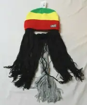 NEFF Men's Bunyan Bearded Beanie, Rasta, One Size Hat New