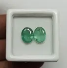 Natural Emerald Oval Cut Pair 2.90 Cts- Loose Green Zambia Untreated Emerald 7x9