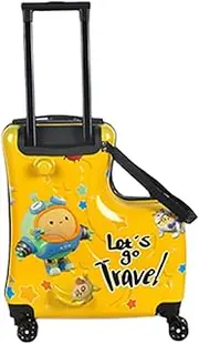 [Generic] Ride-On Travel Suitcase for - Waterproof Travel Suitcase, Fun Luggage Suitcase for | Wheeled Luggage For, Trolley Suitcase For, Stroller for Day, yellow, Se référer au descriptif, Refer to description