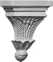 Ekena Millwork COR07X03X09FL 7-Inch W x 3 1/2-Inch D x 9-Inch H Floral Corbel