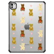 iPad Pro 11-inch (M4) iPad Impact Case cute and lovely teddy bears and hearts pattern - ipad case
