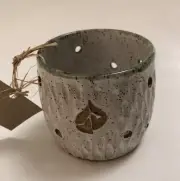 SELAH CLAY HOUSE Studio Pottery Speckled Luminary Votive Candle Holder Signed
