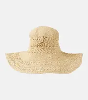 [Ruslan Baginskiy] Ruslan Baginskiy Monogram straw sun hat One Size beige