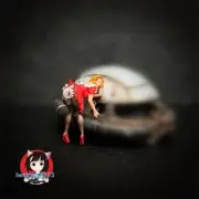 1/87 Red Skirt Girl Scene Props Miniatures Figures Model For Cars Vehicles Toys