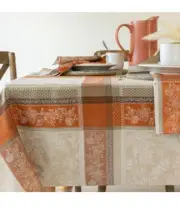 Yarn Dyed Jacquard Fabric Table Cloth, 60" X 144" Rectangular Heirloom Harvest