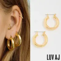 在飛比找momo購物網優惠-【LUV AJ】好萊塢潮牌 金色簡約 小寬版中圓耳環 BAB