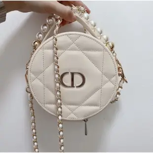 實拍Dior圓餅化妝包 含盒 專櫃滿額贈品 質感手提包 可改斜背