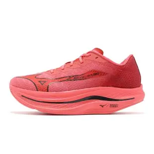 Mizuno 競速跑鞋 Wave Rebellion Flash 2 男鞋 紅黑 雙層中底 波浪片 運動鞋 美津濃 J1GC2436-01