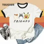 POKEMON TOTORO FRIENDS T SHIRT WOMEN 寶可夢皮卡丘印花T恤