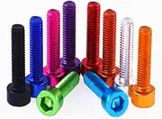 10pcs Din912 Aluminum Cap Head Screw M3 M4 M5 M6*6/8/10/12/16/20/25 Colourful Aluminum Hex Socket Screw (Color : Orange_M3x6 10pcs)