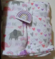 Stylish Baby 2 Pk Soft Plush Dream Big Little One Elephant Hearts Baby Blankets