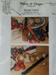 KRYSTYNA STEFANIK CHOP BLOCK AMAZING TROMPE L'OEIL STILL LIFE PAINTING PATTERN