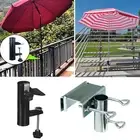 Clip On Screw Clamp Garden Parasol Sunshade Balcony Sun UV Protection Umbrella