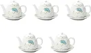 Set of 5 Hanaichirindai with Juice Folder [6 x 7 cm, Plate 3.7 x 0.7 inches (9.3 x 1.7 cm) (70cc)] | Juitsugi Arita Ware Setomonohonpo