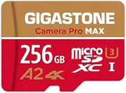[5-Yrs Free Data Recovery] GIGASTONE 256GB Micro SD Card, 4K Camera Pro MAX, A2 V30 MicroSDXC Memory Card for Smartphone, Gopro, Action Cams, 4K UHD Video, Up to 130/85 MB/s, UHS-I U3 C10 with Adapter