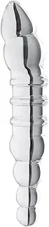 Blown Glass Double Dildo Anal Beads - Clear