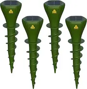 X-PEST Mole Repellent Solar Powered 4 Pack, Snake Vole Repellent Outdoor, Solar Powered Gopher Repellent for Lawn and Garden, Waterproof Sonic Mole Spikes, Get Rid of Moles, Groundhogs, and Rodents