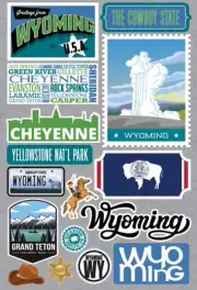 3 Pack Reminisce Jet Setters 3.0 State Dimensional Stickers-Wyoming JET-049