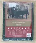 Holiday Christmas Tablecloth 70" Round Poinsettia Scroll St. Nicholas Square NEW