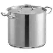 Heavy Duty Stainless Steel Aluminum Clad Stock Pot Cover Commercial 16 Qt.