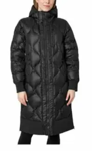 Mondetta Ladies Wind & Water-Resistant HOODED BLACK COAT SIZE XL