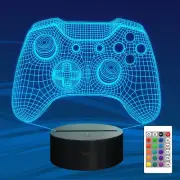 Gamepad 3D Illusion Lamp, Controller Night Light with Remote Control + Timer 16