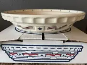 Longaberger Vintage Pottery Collectible NWT All American 10” Pie Plate In Box