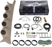 [GlowShift] 1999-2007 Ford Super Duty Powerstroke Tan Quad Pillar Pod w/Tinted 7 Color Diesel Gauge Package Boost EGT Trans Temp & Fuel Pressure