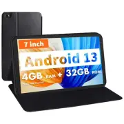 7-Inch Android 13 Tablet with Case 4GB+32GB Wifi Quad-Core IPS Screen Dual Cam