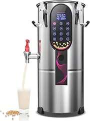 Commercial Soy Milk Machine, 26000RPM Electric Soy Milk Machine with LED Display, 24 Hour Appointment, Automatic Cleaning, Built in Filter, for Kitchen Restaurant(18L)