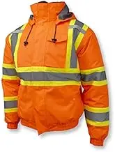 Radians SJ11QX Class 3 X-Back High Visibility Quilted Bomber Jacket with Hood - Hi Vis Orange - 3XL