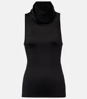[Victoria Beckham] Victoria Beckham Draped jersey top AU 6 black